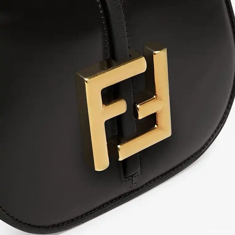 Cheap Black Mini Calf In Fendi Leather C'mon Bag 0416 HOT SALE